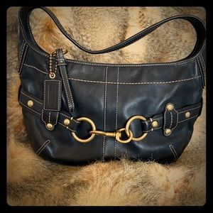 Coach black leather purse